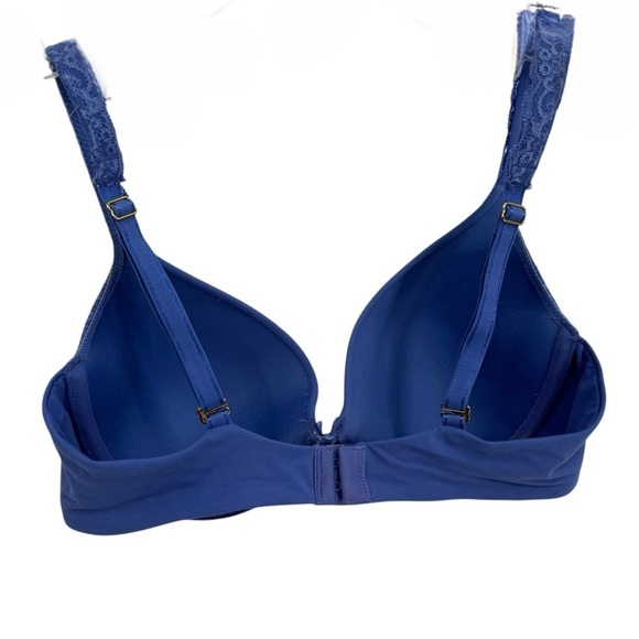 Soma Embraceable Demi Lace Trim Women's Purple Bra Size 34C Underwire Back Close - Picture 2 of 7